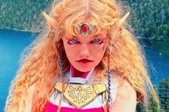 Freckled Zelda outdoors