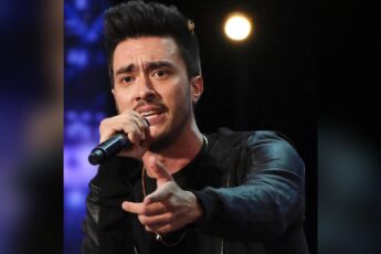 Vincent Marcus performing with a microphone